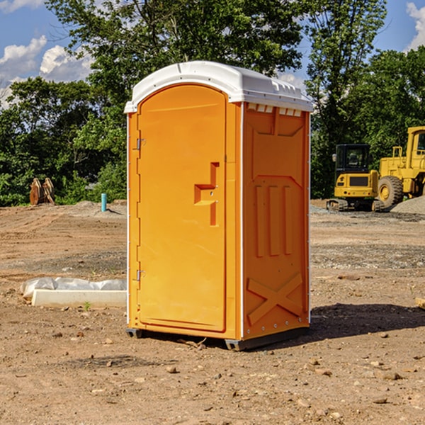 how often are the portable restrooms cleaned and serviced during a rental period in Blue Ridge